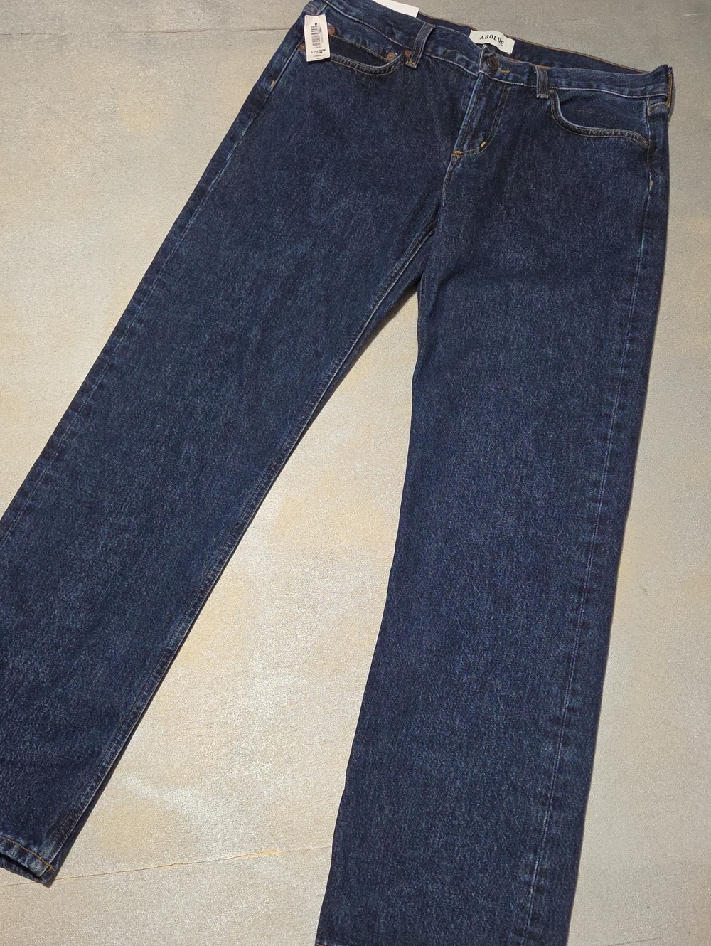 Agolde Dark Indigo Straight-Leg Jeans